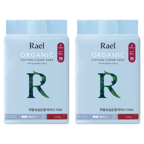 라엘 여성용 요실금 라이너, 롱라이너, 36개입, 2개