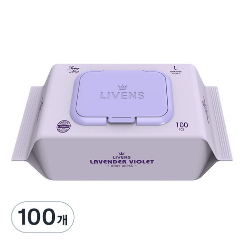 리벤스 라벤더 바이올렛 순수 물티슈 캡형, 40g, 100매, 100개