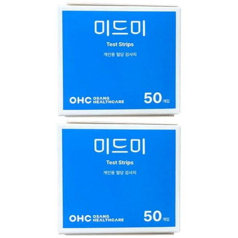 미드미 개인용 혈당 검사지, 2개, 50매입