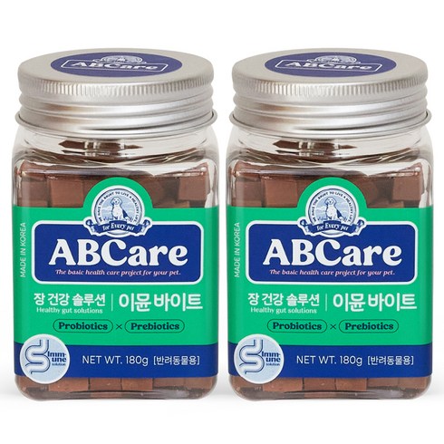 에이비씨케어 반려동물 바이트 영양제, 180g, 장건강/유산균, 2개