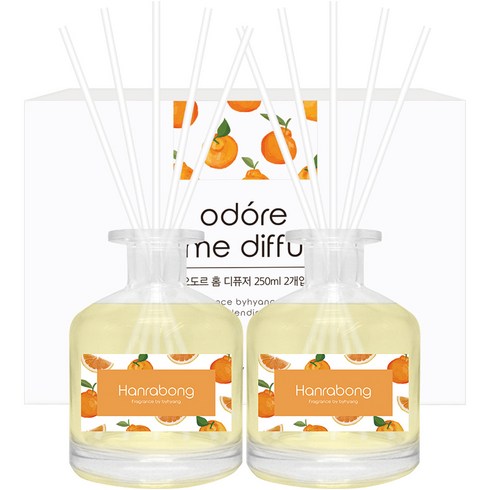 오도르 홈 디퓨저 250ml 2p + 섬유스틱 10p, 한라봉, 500ml, 1개