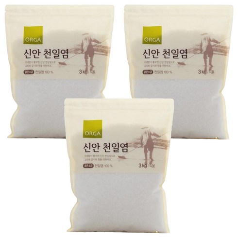 올가홀푸드 숨쉬는 갯벌 신안 천일염, 3kg, 3개
