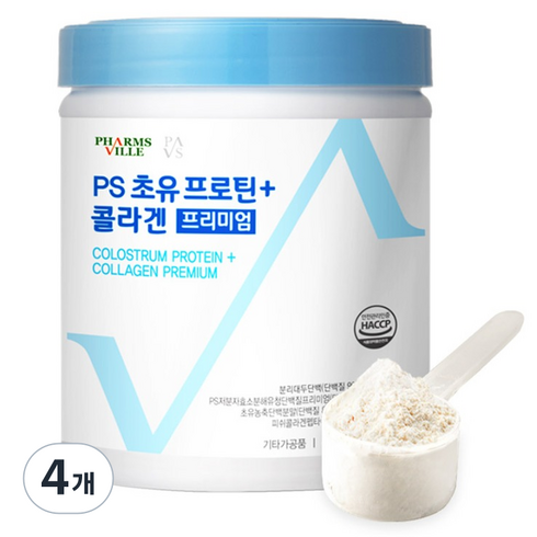 팜스빌 PS 초유 프로틴 플러스 콜라겐 프리미엄, 420g, 4개