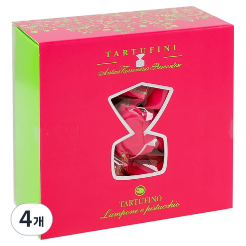 안티카토로네리아 피에몬테세 라즈베리 & 피스타치오 트러플 초콜릿 스프링 박스, 100g, 4개