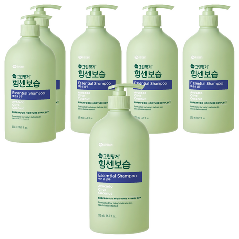 그린핑거 힘센보습 에센셜 샴푸, 500ml, 6개