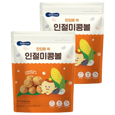베베쿡 한입에 쏙 인절미 콩볼, 인절미맛, 25g, 2개