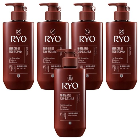 려 흑운 볼륨&모근강화 컨디셔너 탈모증상완화 우디머스크향, 480ml, 5개