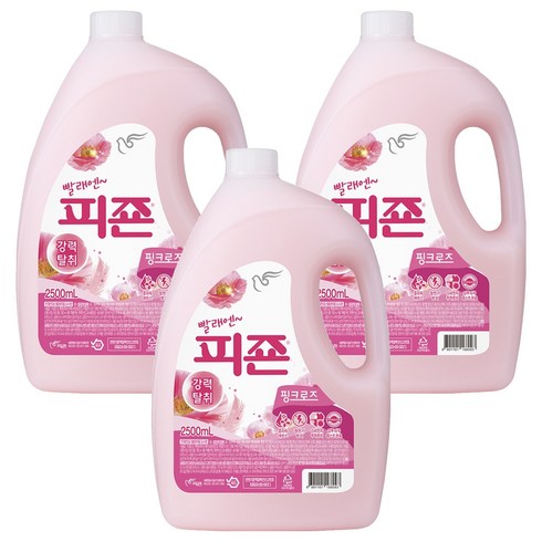 피죤 레귤러 섬유유연제 핑크로즈 본품, 2.5L, 3개