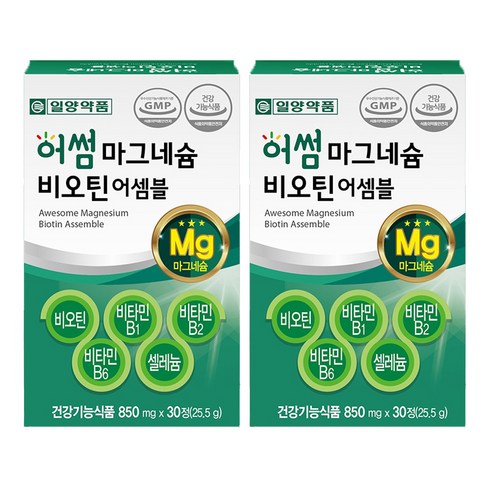 일양약품 마그네슘 비오틴 비타민B 영양제 25.5g, 30정, 2개