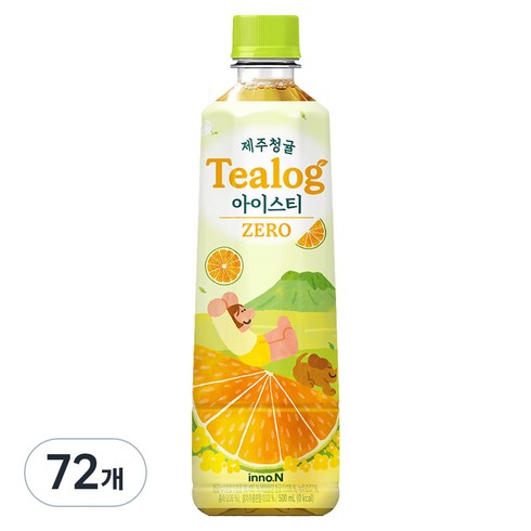 티로그 제주청귤 아이스티 녹차 제로, 500ml, 72개