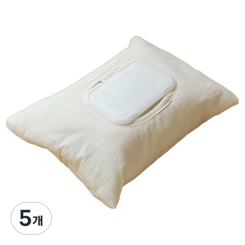 데코뷰 워싱 물티슈 케이스 26 x 18 cm, 베이지, 5개
