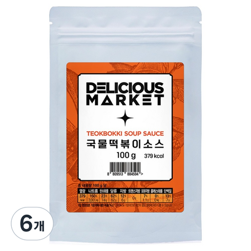 딜리셔스마켓 국물떡볶이소스, 100g, 6개