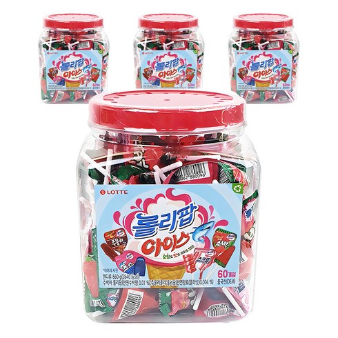 롯데웰푸드 롤리팝 아이스 캔디, 660g, 4개