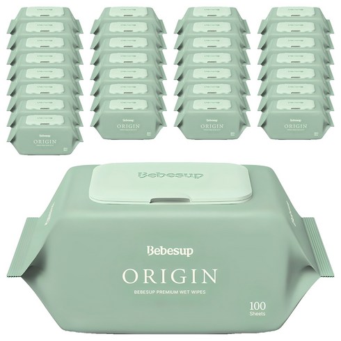 베베숲 오리진 유아물티슈 캡형, 50g, 100매, 30개