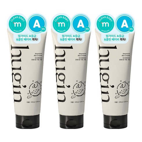 마더케이 허긴 인텐시브 아토 유아 크림 무향, 200ml, 3개