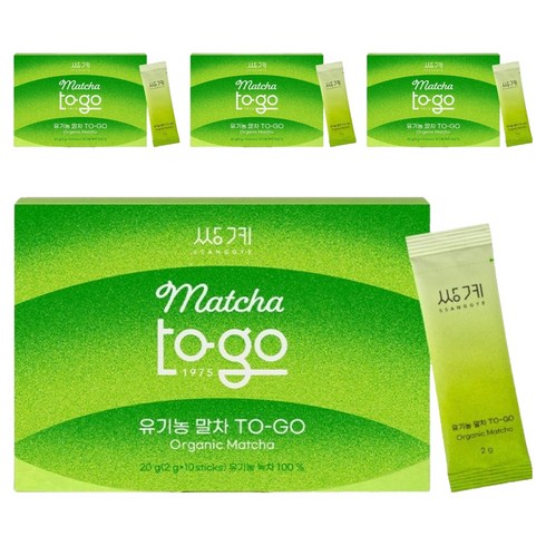 쌍계명차 유기농 말차 투고 스틱, 2g, 10개입, 4개