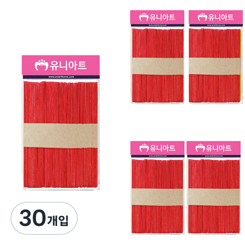 유니아트 2500 하드바 막대 대 50p, 빨강, 30개입