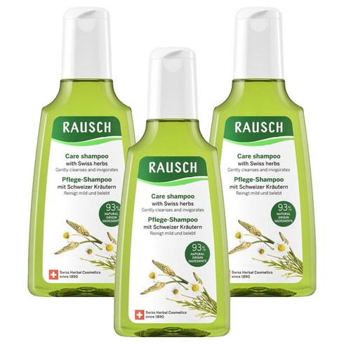 라우쉬 스위스 허벌 케어 샴푸, 200ml, 3개