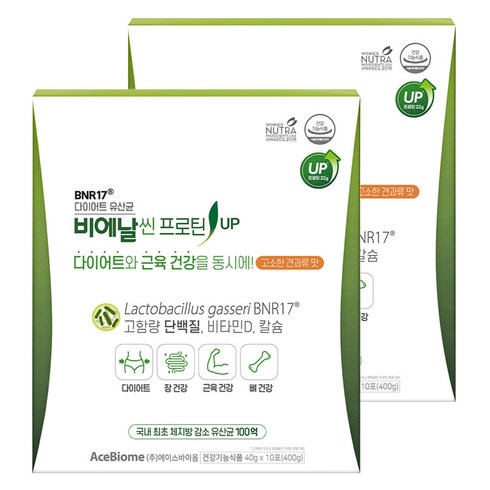 비에날씬 BNR17 프로틴 업 유산균, 400g, 2개