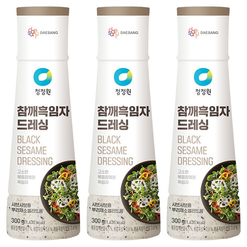 청정원 참깨 흑임자 드레싱, 300g, 3개