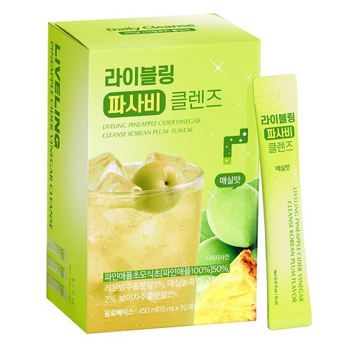 라이블링 파사비 클렌즈 매실맛 30개입, 450ml, 1박스
