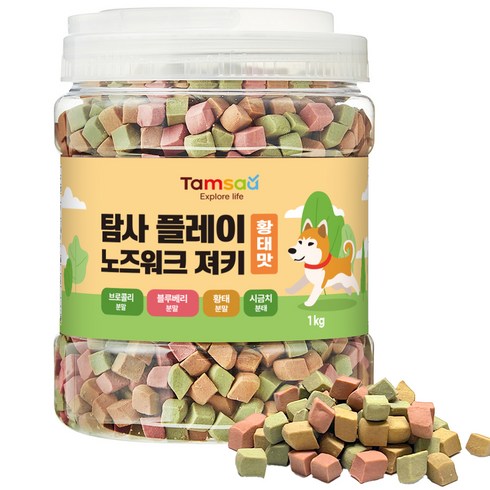 탐사 강아지 플레이 노즈워크 말랑 져키 간식, 황태맛, 1kg, 1개