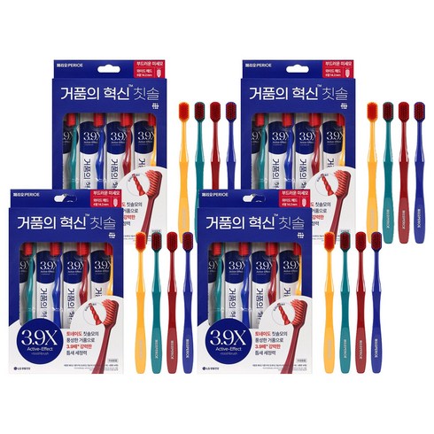 페리오 거품의 혁신 토네이도 칫솔, 4개입, 4개