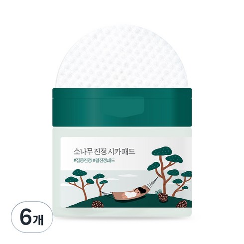 라운드랩 소나무 진정 시카 패드 195ml, 50개입, 6개
