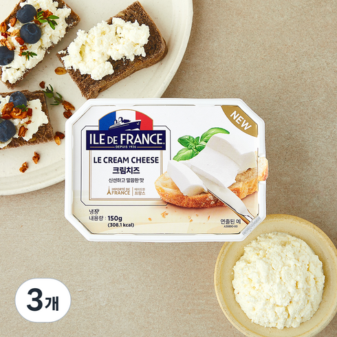 일드프랑스 크림치즈, 150g, 3개, 1개입