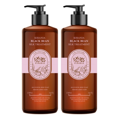 키라니아 블랙빈 실크 트리트먼트, 2개, 730ml