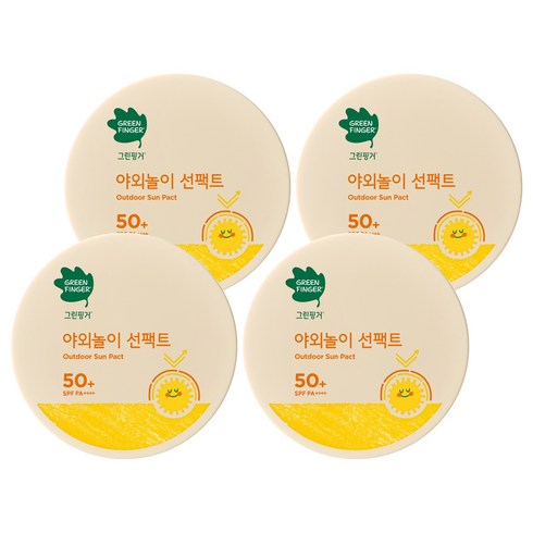 그린핑거 유아용 저자극 무기자차 야외놀이 선팩트 SPF50+ PA++++, 16g, 4개