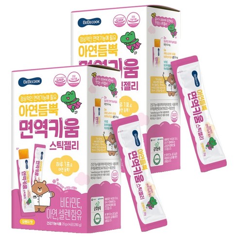 베베쿡 아연듬뿍 면역키움 스틱젤리 14p, 2개, 280g