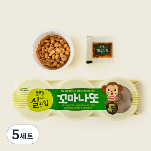 풀무원 살아있는 실의힘 꼬마나또 김조림 간장소스, 29.9g, 3개입, 5개