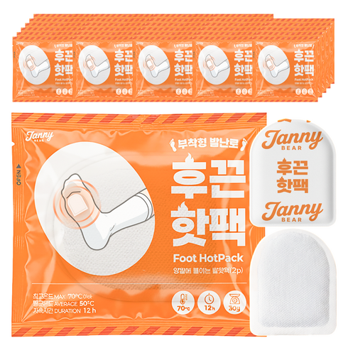쟈니베어 후끈핫팩 부착형 발난로, 50개