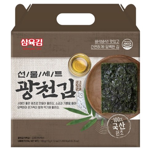 삼육김 광천 5호 선물세트 12p, 180g, 1개