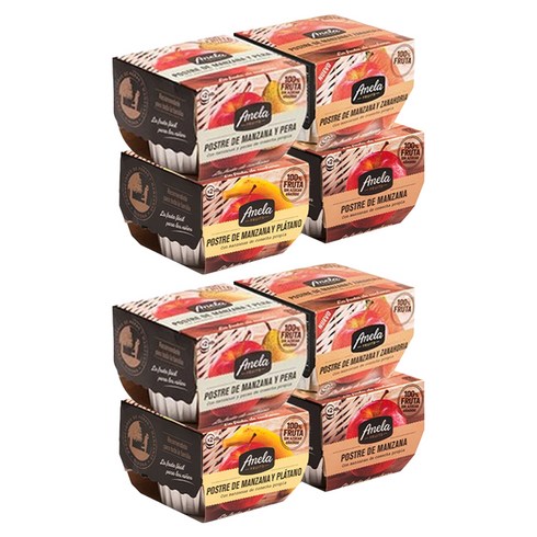아넬라 생과일 퓨레 4종 세트, 혼합맛(사과/배) + 사과 + 바나나 + 당근, 800g, 2세트