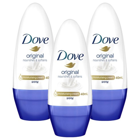 도브 오리지날 롤온 데오드란트, 40ml, 3개