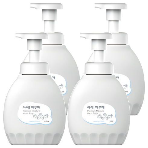 아이깨끗해 프리미엄 모이스처 핸드워시 힐링코튼, 450ml, 4개