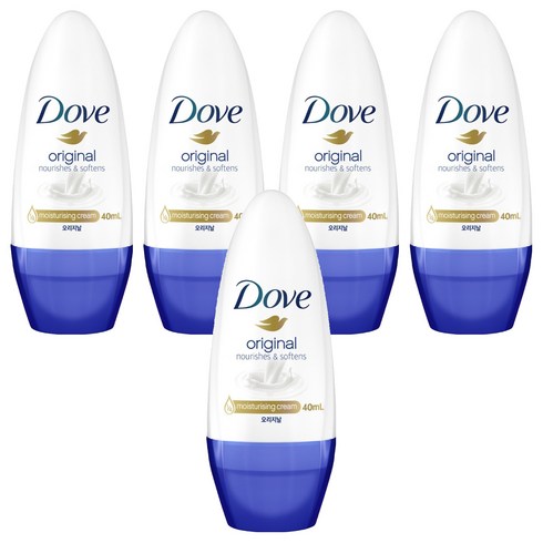 도브 오리지날 롤온 데오드란트, 40ml, 5개