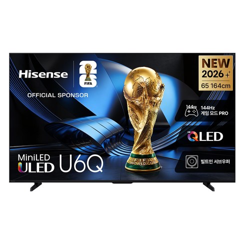 Hisense 하이센스 4K QD Mini LED Google TV, 164cm(65인치), 65U6Q, 스탠드형, 방문설치