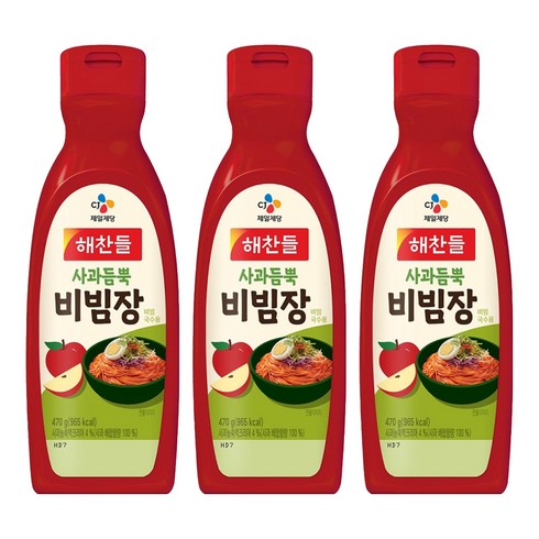 해찬들 사과듬뿍 비빔장, 470g, 3개
