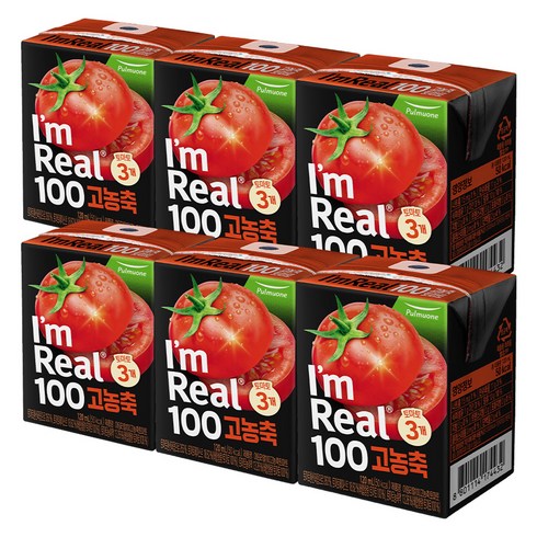 아임리얼 100 고농축 토마토 주스, 120ml, 6개