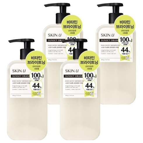 스킨유 이노센트 샤워젤 선셋오랑쥬, 500g, 4개