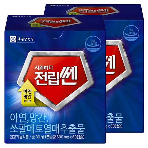 종근당건강 시원하다 전립쎈 쏘팔메토, 60정, 2개