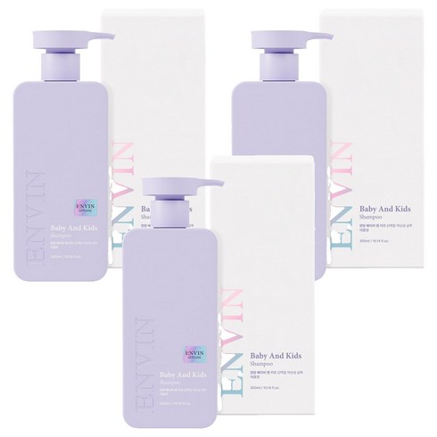 앙방 베이비 앤 키즈 단백질 약산성 샴푸 애플향, 300ml, 3개