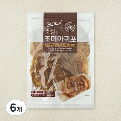 해맑은푸드 순살 조미아귀포, 200g, 6개