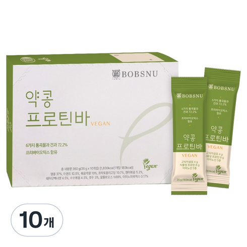 서울대밥스누 약콩 비건 단백질 프로틴바 10p, 350g, 10개