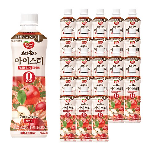 동원보성홍차 아이스티 애플 제로, 500ml, 24개