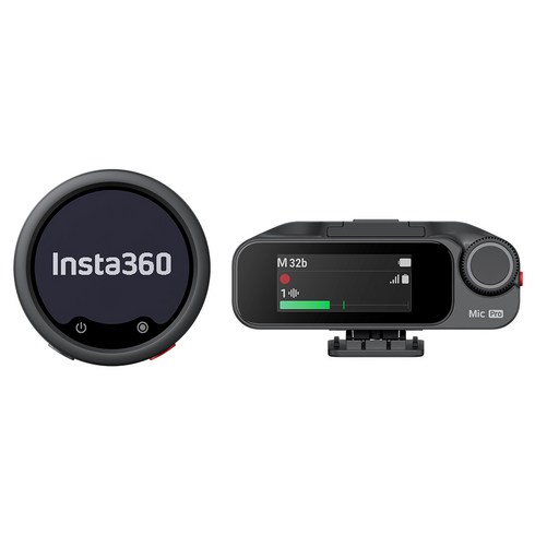 인스타360 Mic Pro 1 TX + 1 RX 마이크, 블랙