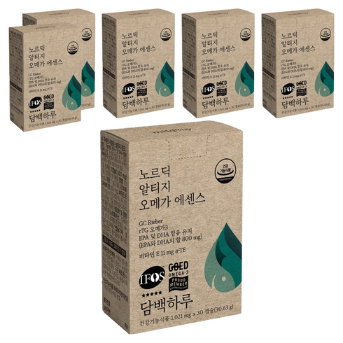 담백하루 노르딕 알티지 오메가 에센스, 30정, 6개